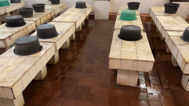 A public place for washing the body in economy class in a public bath for people