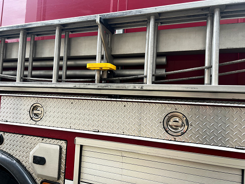 Side of fire engine with ladder