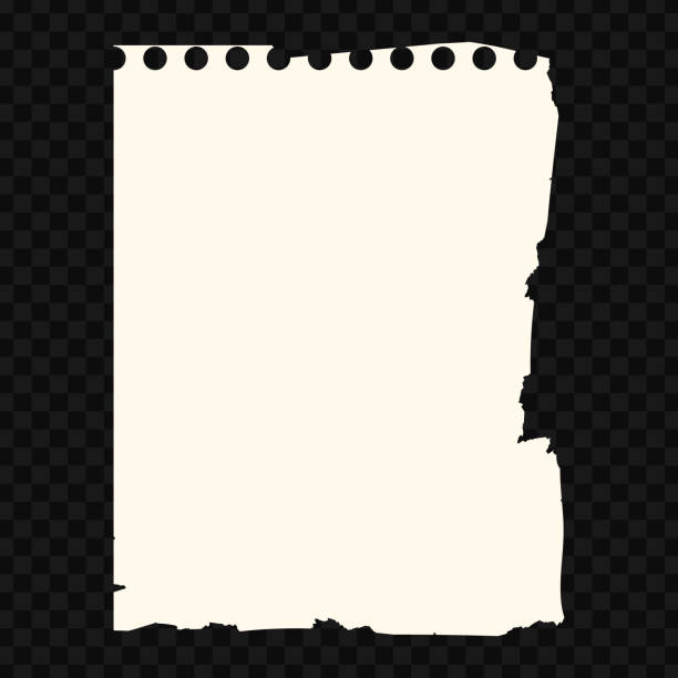 Torn paper. Sheet of paper. Abstract torn note. Plain white sheet, cutout for collage. Modern vector design Plain white sheet, cutout for collage. Modern vector design cut or torn paper paper torn message pad stock illustrations