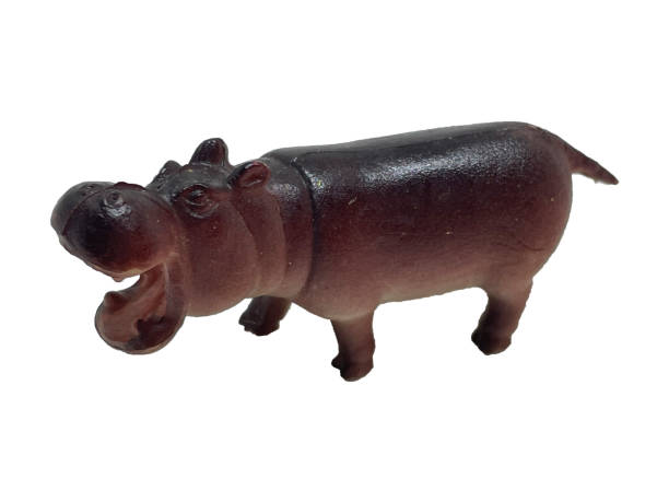 istock Toy rubber hippo on a white background 2141552178