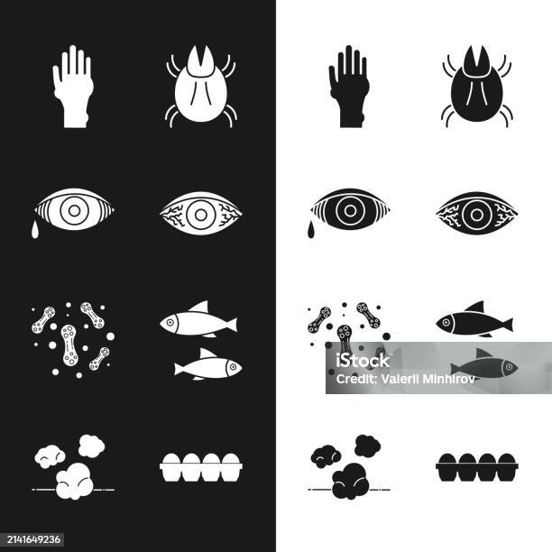 Eye Rash Stick Figure Set Reddish Eye Allergic Conjunctivitis Hand With Psoriasis Or Eczema ...
