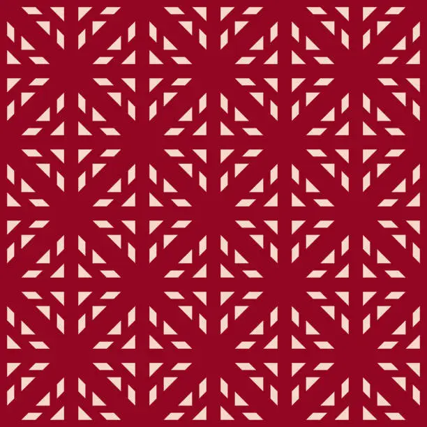 Vector illustration of Vector geometric seamless pattern with ethnic motif. Maroon and beige color