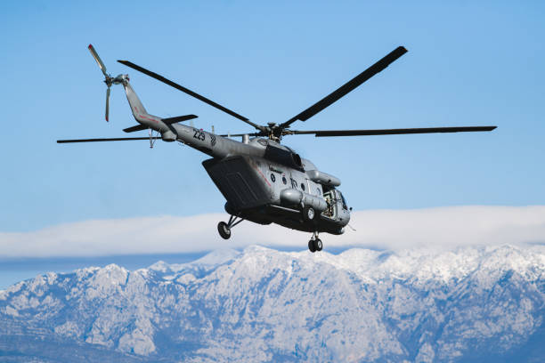 istock Croatian helicopter Mi-17 in flight 2141662553