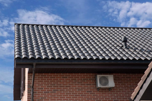 istock Ceramic roof tile on house against blue sky 2141685275