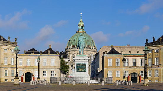 Fredensborg, Denmark - March 24, 2022: Fredensborg Palace in Denmark. Danish Royal Family's spring and autumn residence