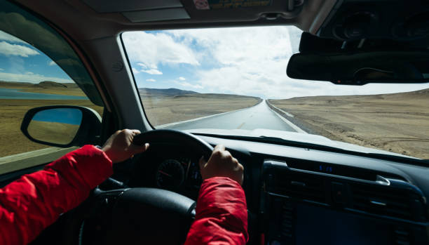 istock Car road trip in tibet, China 2141768432