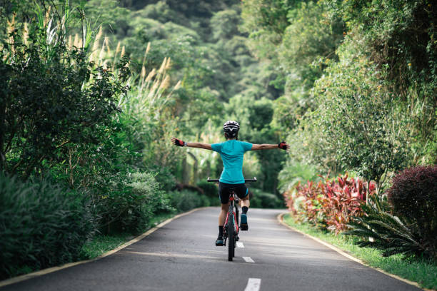 istock Riding bike in summer forest 2141790849
