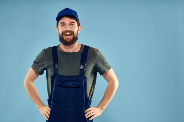istock Man in working uniform emotions in life delivery service work 2141804174