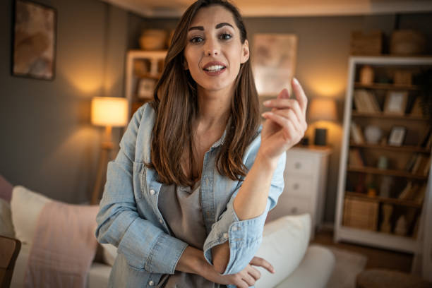 istock A young female vlogger is making a video 2141821345