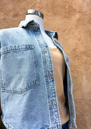 Woman's Denim Blouse (Close-Up Detail)