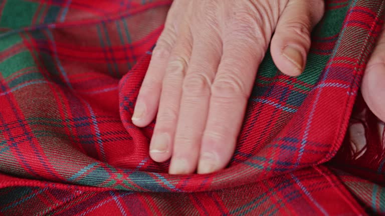 Scottish tartan fabric Grant Red Modern