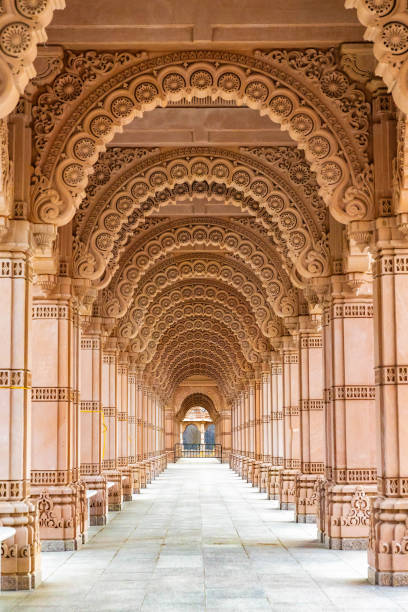 istock Beautiful decorated arch at BAPS Swaminarayan Akshardham temple 2142031472