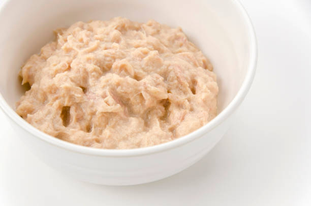 istock Tuna mayonnaise in a white bowl on a white background 2142060113