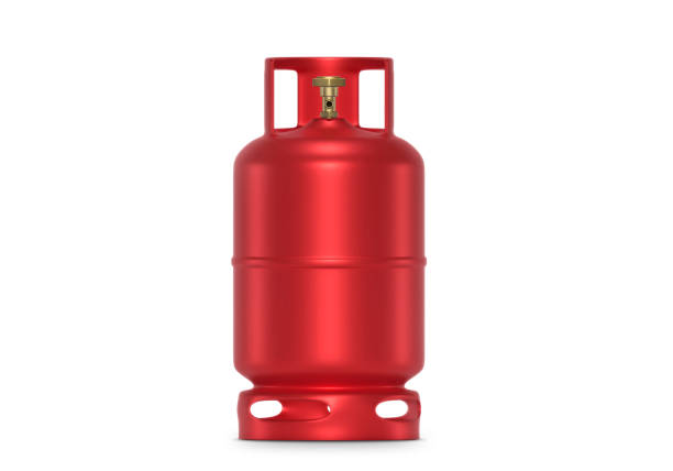 istock Red gas tanks isolated on white background 2142134090