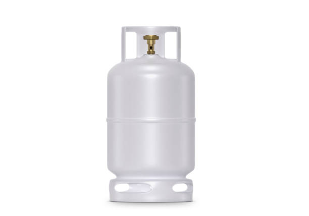 White gas tanks isolated on white background