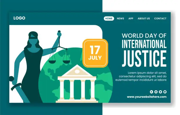 Vector illustration of Day of Justice Social Media Landing Page Cartoon Hand Drawn Templates Background Illustration