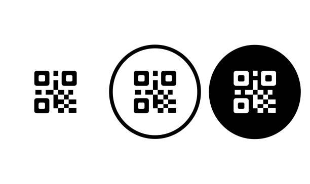 ikon kode qr - kode-qr-foto ilustrasi stok