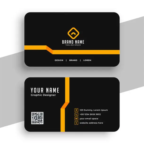 Vector illustration of premium dark black business card templated design