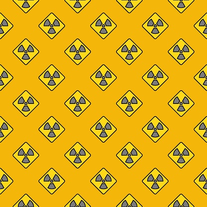 Radiation Warning vector concept colored seamless pattern