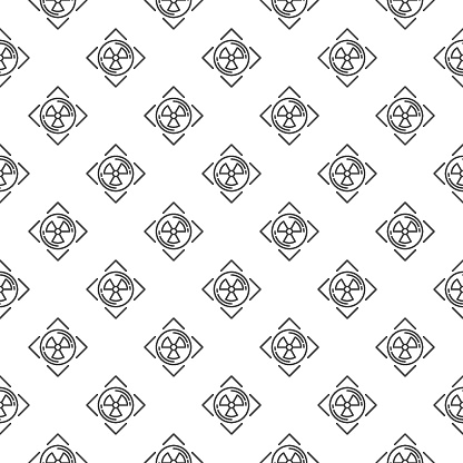 Radioactive Attention vector Radiation Warning concept linear seamless pattern