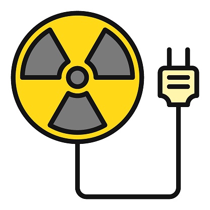 Plug from Radiation symbol vector Radiation Warning concept colored icon or logo element