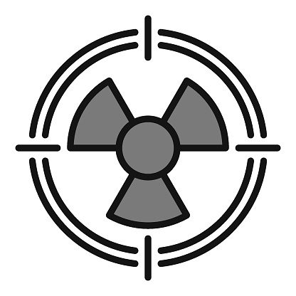 Radiation Aim Goal vector Radioactive Hazard concept colored icon or symbol
