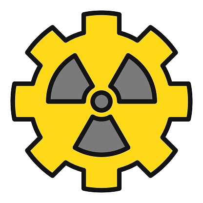 Radiation Gear vector Radioactive Zone concept colored icon or sign