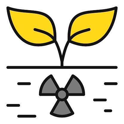 Radiation in Soil vector Radioactive Hazard concept colored icon or symbol