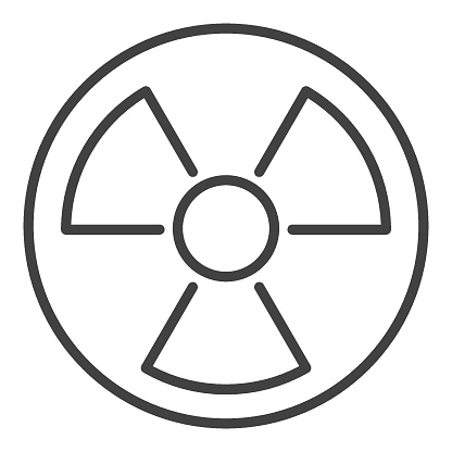 Radiation Protection vector Radioactive Hazard concept icon or sign in thin line style