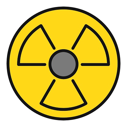 Radiation Pollution vector Radioactive Hazard concept colored icon or symbol