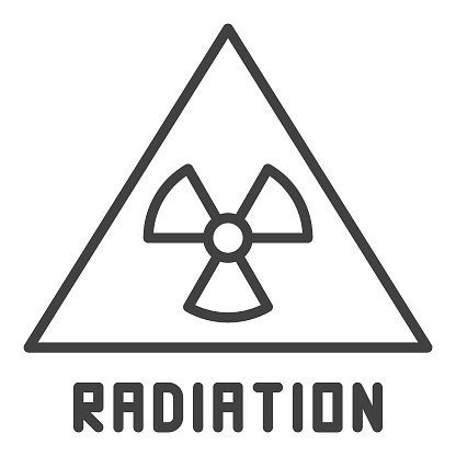Radiation Triangle vector Radiation Warning concept linear icon or symbol