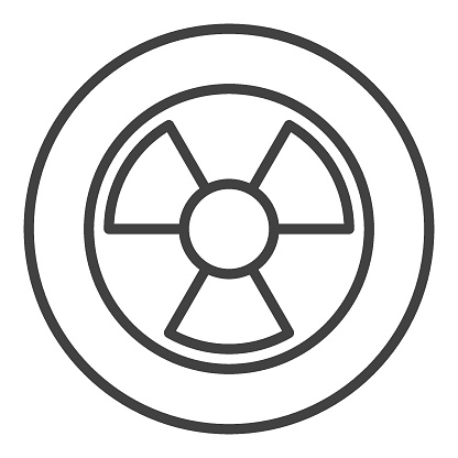 Radiation vector Radioactive Hazard concept round icon or symbol in thin line style