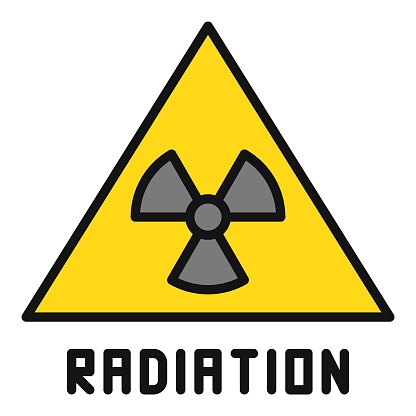 Triangle with Radiation Warning vector concept colored icon or logo element