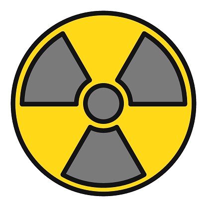 Radioactive Hazard Warning vector concept modern colored icon or symbol