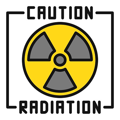 Vector Caution Radiation - Warning sign concept colored icon or symbol