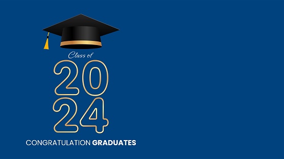 Class of 2023, Congratulations graduates background design. Vector illustration