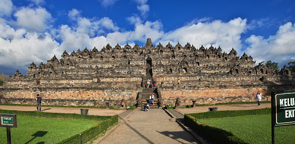 Borobudur, Indonesia - 02 Aug 2016: Borobudur - the great Buddhist temple in Indonesia