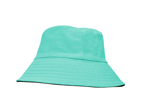 Mint green bucket hat Isolated on a white background