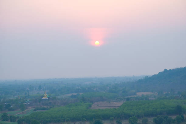 Beautiful view of the countryside along the foothills at sunset.