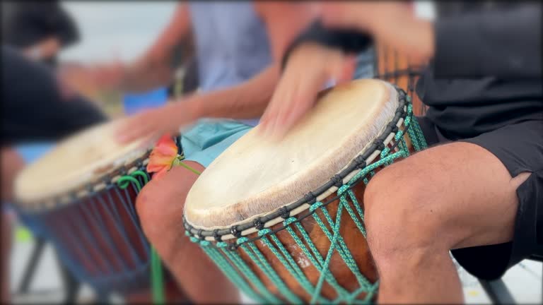 People playing drum outdoor