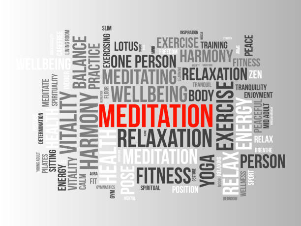 istock Meditation Day word cloud template. Health awareness concept vector background. 2142681963
