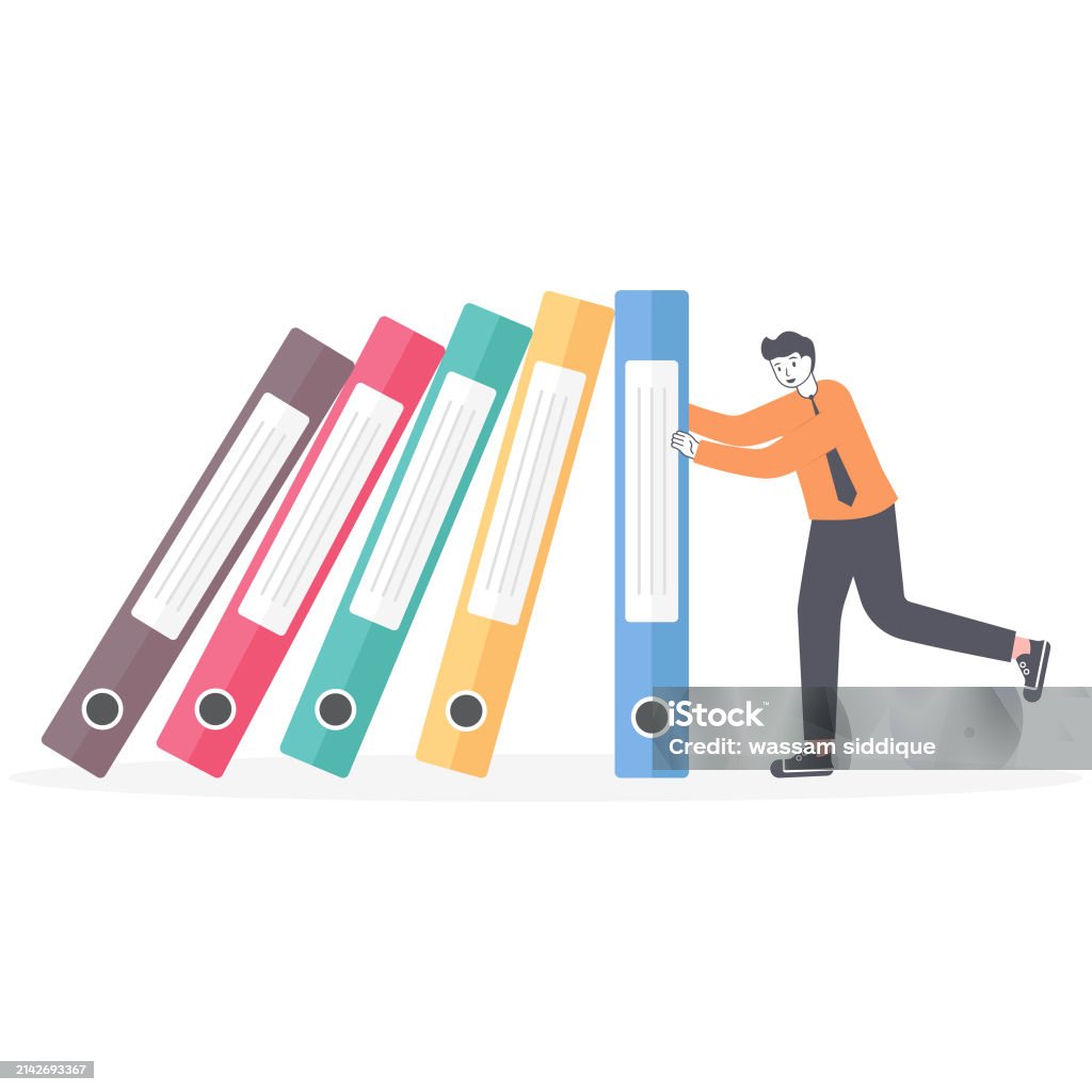Keep Folder Manager Or Business Man Keep Folders With Documents From Falling Like A ...