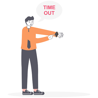 Businessman or manager have a time out. Break time concept. Vector illustration