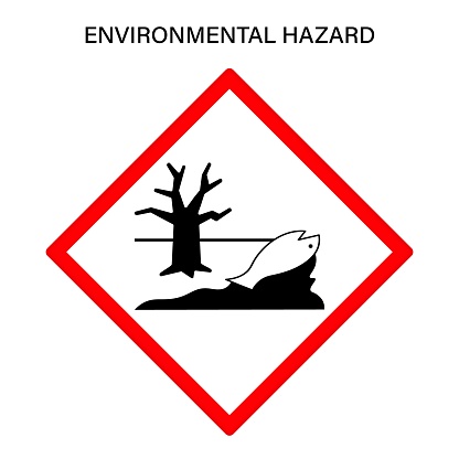 Environmental hazard warning sign vector. Globally harmonized system hazard pictograms symbol. Warning symbol GHS icon.