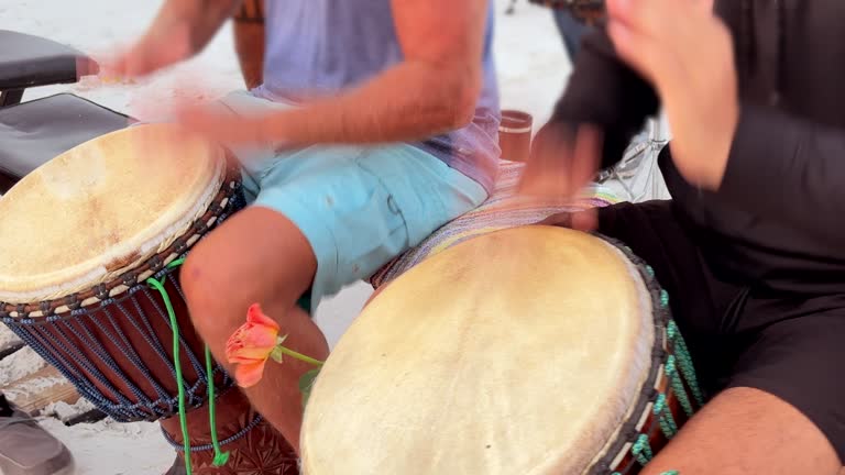 People playing drum outdoor