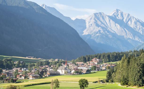 istock Panoramic view of idyllic Dolomites mountain, South Tyrol, Italy 2142829407
