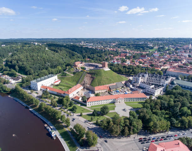 istock Vilnius City Old Town, Lithuania. River Neris, Gediminas Tower and Castle in Background 2142837726