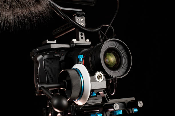 istock Movie Camera With Follow Focus Close-up 2142846502
