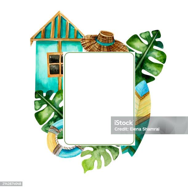 Summer Frame Drawing Rectangular Rectangular Vertical Frame Stock Illustration - Download Image Now ...