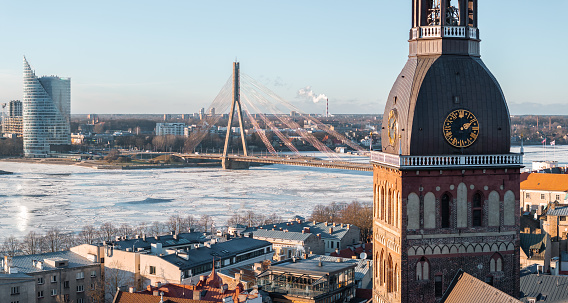 Beautiful aerial Riga view from above.